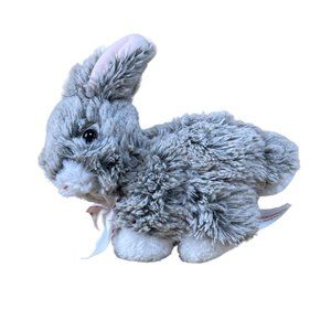 Hug Fun Bunny Grey with Bow 6" Plush Easter Stuffed Animal Gray Polk Dot Bow